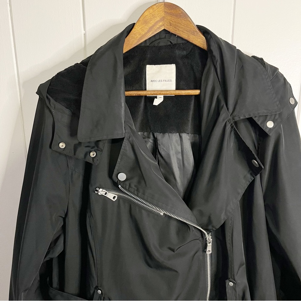 Avec Les Filles Black Trench Coat - Picture 2 of 8